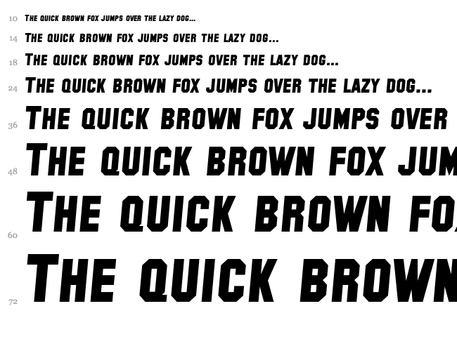 SF Collegiate font waterfall